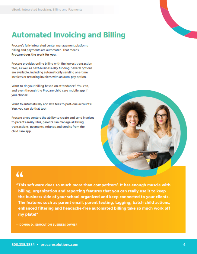 interior ebook page preview with headline that reads, "Automated Invoicing and Billing"