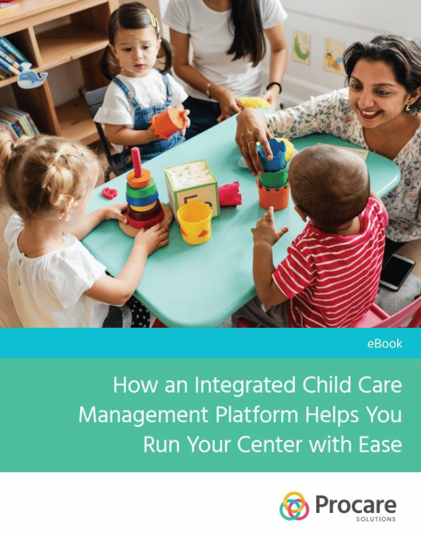 ebook cover titled, "how an integrated child care management platform helps you run your center with ease"