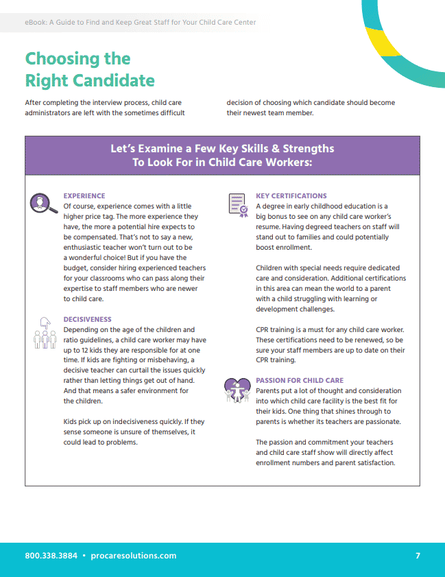 preview of an internal page from the ebook. The headline of the page is "Choosing the Right Candidate"