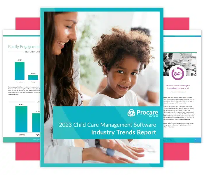 cover of the "2023 Child Care Management Software Industry Trends Report"